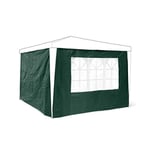 Relaxdays 10020081_53 Panneau latéral pour pavillon tonnelle de jardin tente réception de 3 x 3 m parois fenêtres protection pluie vent soleil, vert lot de 2