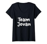 Womens Team Jovan Girls Name Custom Daughter Mom Granddaughter V-Neck T-Shirt