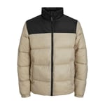 Jack & Jones Mens Hooded Winter Warm Jacket Long Sleeve Full Zip Puffer Jackets