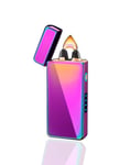 KOOWLUK】 Rechargeable Electric Plasma Lighter - Outdoor Windproof Lighter- USB Flameless Lighter (Rainbow)
