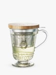 La Rochère Versailles Glass Tea Infuser Mug with Bamboo Lid, 275ml, Clear/ Natural
