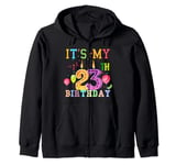 It's My 23th Birthday Outfit Happy Birthday Men Women Zip Hoodie