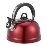 rouge - Bouilloire universelle à gaz en acier inoxydable, bouilloire à sifflet épais en argent, pour la cuisi