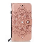 Compatible for Nokia 1.3 Case Mandala Glitter Bling Sparkly Gems Flip Case Stand PU Leather Wallet Phone Cases Card Slots Magnetic Silicone Bumper Shockproof Cover Pink