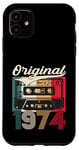Coque pour iPhone 11 Cadeau du 50e anniversaire Homme Juin Vintage 1974 Cassette