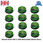 300 Maxell DVD+RW Disc 4.7GB 120Min 300 Spindle 275894 DVD Rewritable Blank Disc
