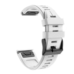 Eariy silicone wristband compatible with Garmin Fenix 6X / Fenix 6X Pro, quick-release sports bracelet, scratch-proof, waterproof, stylish and beautiful., White