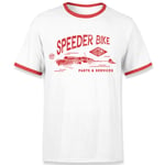 Star Wars Speeder Bike Customs Unisex Ringer T-Shirt - White/Red - XS