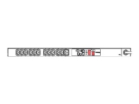 Raritan Dominion PX PX2-2025T-H4 - Strømfordelerenhet (kan monteres i rack) - AC 230 V - 3700 VA - 1-fase 3-kabels - Ethernet 10/100, RS-232 - inngang: IEC 60309 16A - utgangskontakter: 12 (power IEC 60320 C13, IEC 60320 C19 16A) - 0U - 3 m kabel - svart pulverjakke