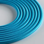 Klartext LUMIÈRE Câble textile rond pour éclairage 3 x 0,75 mm Turquoise 3 m Sécurité maximale contre les chocs.