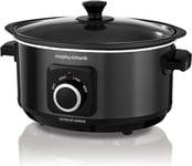 Morphy Richards Sear and Stew 3.5 Litre Oval Slow Cooker Aluminium Pot Pan 163W