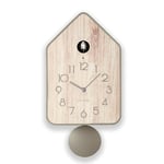 Guzzini - QQ-UP Horloge Murale avec Pendule - Gris Tourterelle, 18,8x9,8xh37 cm - 168605158