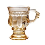 Retro Girl Heart Cup Amber Glass Wine Court Style Drinkware Yellow 150ml