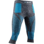 X-BIONIC Energy Accumulator 4.0 Pants 3/4 Men Pantalon de Compression Collant de Sport Homme, Dark Grey Melange/Blue, FR : XL (Taille Fabricant : XL)