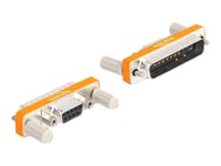 Delock - Seriell Adapter - Db-9 (Hane) With Nuts Till Db-25 (Hane) Skruvbar - Silver/Orange