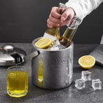 Steel Home Beer Bar Cooler Ice Cube Container With Tongs And Lid Ice Bucket