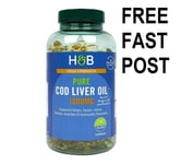 Holland & Barrett COD LIVER OIL 240 Capsules 1000mg + OMEGA 3 , Vitamins A & D