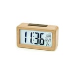 Tigrezy - Réveil Numérique en Bois, Réveil led Horloge Digitale sans Tic-tac avec Affichage Date, Température, Fonction Snooze, Horloge Numérique