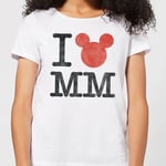 Disney Mickey Mouse I Heart MM Women's T-Shirt - White - XXL - White