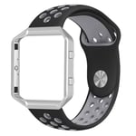 Fitbit Blaze dual color silicone watch band - Black / Grey Hole