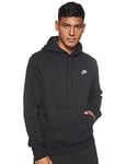 Nike M NSW Club Hoodie PO BB Sweat-Shirt Homme Black/Black/(White) FR: Taille Unique (Taille Fabricant: Custm)