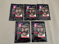 Lot 5 x T-Zone Glitter Mask Peel Off Black Skin Face Mask Glow Boosting 20ml