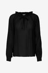 JDY - Blus jdyTheo L/S V-neck Top Wvn - Svart