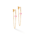 Couer de lion Mini Cubes & Chain guld-rosa armband guldpläterat stål