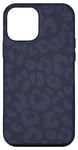 Coque pour iPhone 12 mini Bleu marine chic élégant imprimé léopard peau d'animal