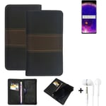 Wallet Case + headphones for Oppo Find X5 Pro Protective Cover Brown
