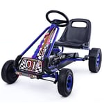 Pedal Gokart Racing Barnbil Pedal Fordon Pedal Bil Gocart Yttersäte Blå