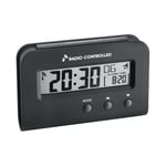 TFA Dostmann Radio Controlled Alarm Clock, Black