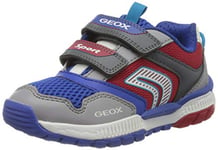 Geox Men's J Tuono BOY A Low-Top Sneakers, Grey (Grey/Red C0051), 6 UK