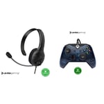 PDP LVL30 Chat Headset for Xbox One Eu (Camo) (Nintendo Switch) + PDP Controller Wired for Xbox Series X│S, Midnight Blue