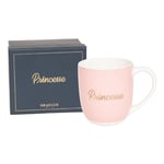 DRAEGER PARIS 1886 | Mug en Céramique Rose Princesse 320ml | Cadeau Chic pour Amie, Copine ou Collègue | Design Géométrique & Message Doré | Avec Coffret Cadeau Élégant