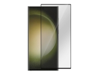 eSTUFF Titan Shield - Skärmskydd för mobiltelefon - böjd kant - glas - ramfärg svart - för Samsung Galaxy S23 Ultra