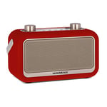 Nordmende Transita 30 - Radio numérique Portable (Dab+, FM, Streaming Audio Bluetooth, réveil, Heure, mémoire de favoris, écran LCD, Prise Casque, Haut-parleurs stéréo 2 x 3 W) Rouge