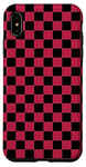 Coque pour iPhone XS Max Couleur de l'année 2023 Viva magenta et motif à carreaux noirs