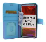 New Standcase Wallet Motorola Moto G9 Play (Ljusblå)