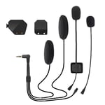 Intercom Headset Tillbehör, Kompatibelt med LX-ET COM Hjälm, Hög Ljudkvalitet Bulleravstängning, Hörlurar och Klämma