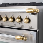 Dekorset Heritage, spis+fläkt, guld (blank) - Bertazzoni