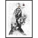 Gallerix Poster Watercolor Woman With Flowers 4617-30x40