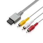Cable AV pour Wii Wii U, 6FT Composite 3 RCA Plaqué Or Cable Cordon Principal 480P Compatible Wii/Wii U TV HDTV Display