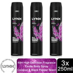 Lynx XXL Excite 48-Hour High Definition Fragrance Body Spray Deodorant, 3x250ml