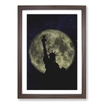 Big Box Art The Statue of Liberty Vol.4 Painting Framed Wall Art Picture Print Ready to Hang, Walnut A2 (62 x 45 cm)