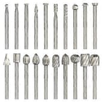 20 st 3 mm skaft HSS CNC roterande filar set verktyg fil fräs gravyrbitar för borrning träbearbetning elektrisk slipning