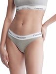 Calvin Klein Women's Modern Cotton Stretch Bikini Panty Underwear, Grey Heather, XL