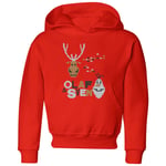 Disney Frozen Olaf and Sven Kids' Christmas Hoodie - Red - 5-6 Years - Red