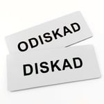 Diskmagnet, Vit, Diskad/Odiskad, Svart text