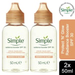 2pk 50 ml Simple Protect 'n' Glow Face Radiance Booster SPF 30 For Glowing Skin